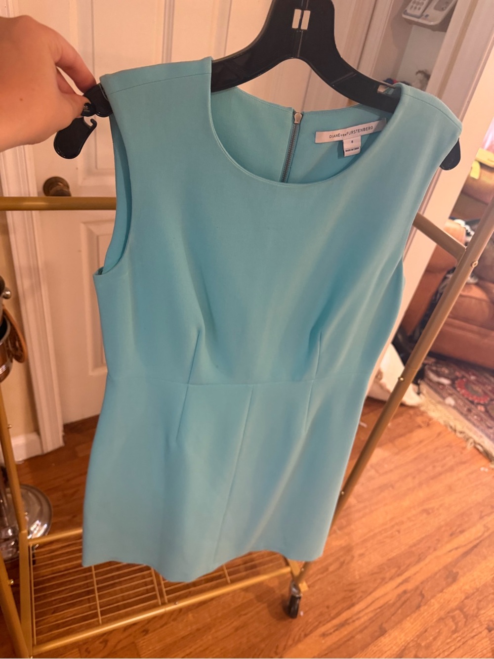 Diane Von Furstenberg Sleeveless Midi Dress in Light Blue